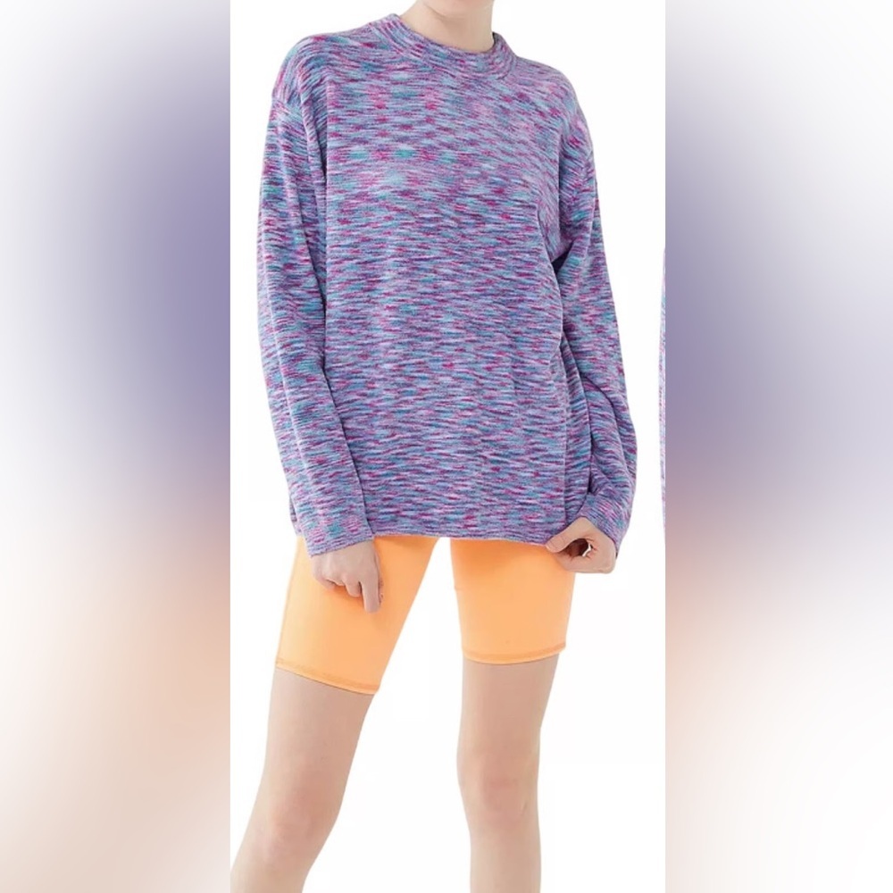 Urban Outfitters - Oversized Colorful Space Dye Crewneck Long Sleeve Sweater SM